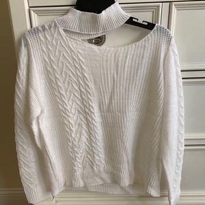 Off the Shoulder White Sweater